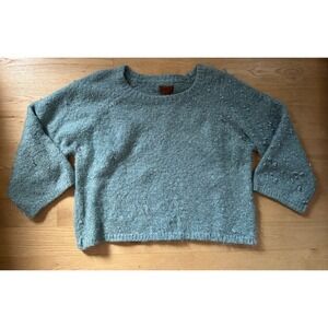 POL‎ Textured Cropped Chunky Sweater Bell Sleeve Large Eyelash Knit  Funky Large